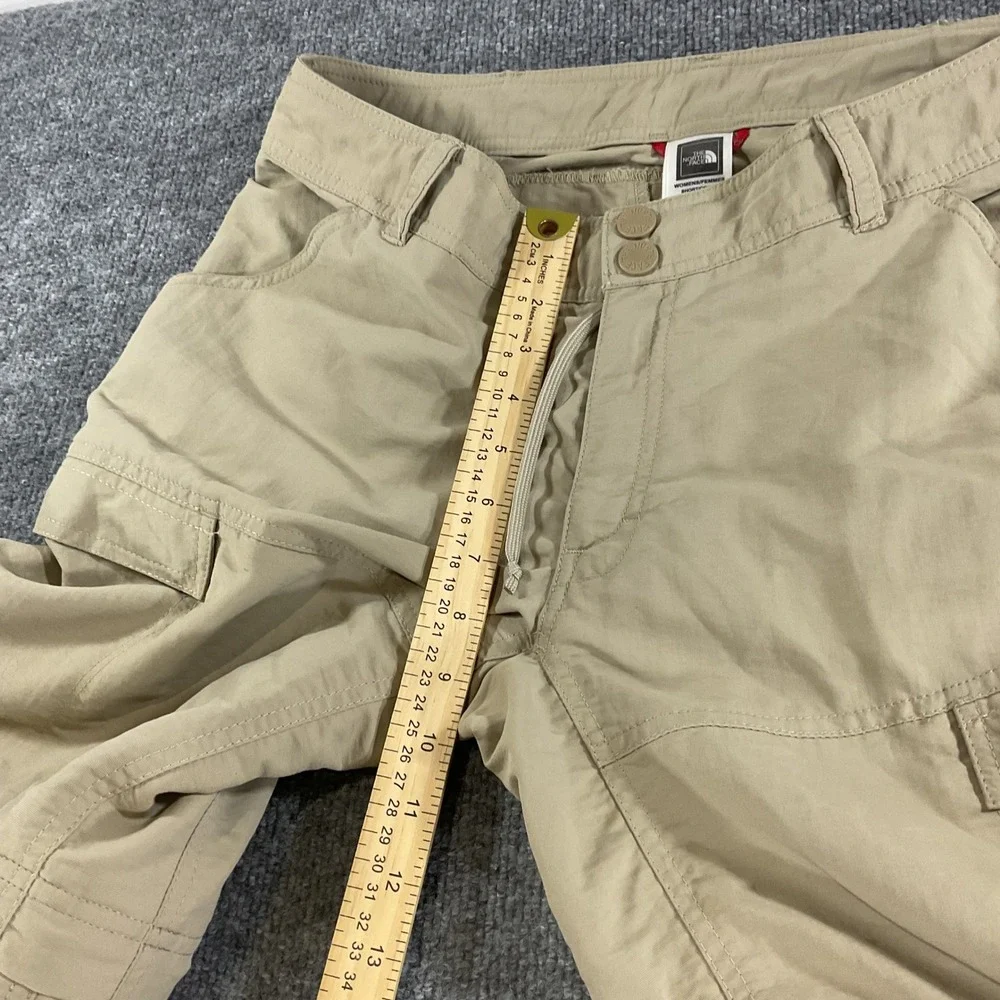 The North Face Convertible Hiking Pants Womens Size 12 Beige Zip Off Outdoor